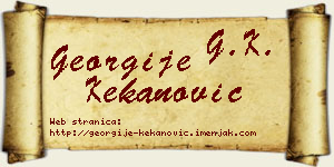 Georgije Kekanović vizit kartica